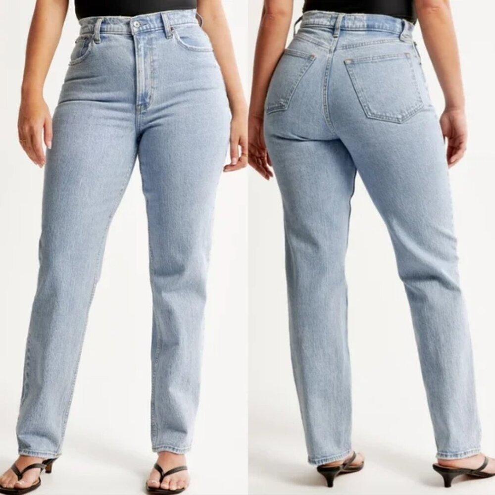 Abercrombie and Fitch The 90s Straight Ultra High Rise Curve Love Size 25L